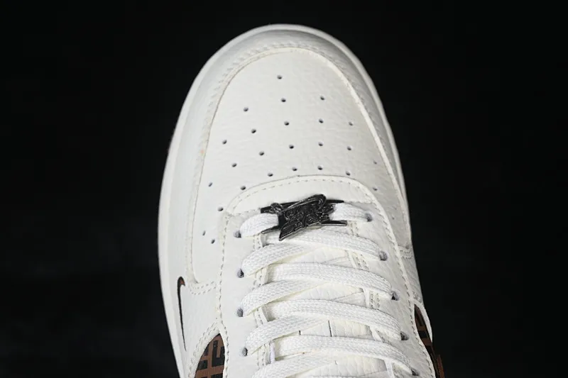 All categories Nk Air Force 1 Air Force series Nk Air Force 1 Low Air Force low top Nike Air Force 1'07 Low Fendi co-branded retro white and brown Air Force 1 low top casual sneakers XY9025-017